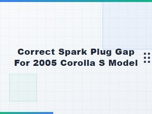Correct Spark Plug Gap for Corolla S Model